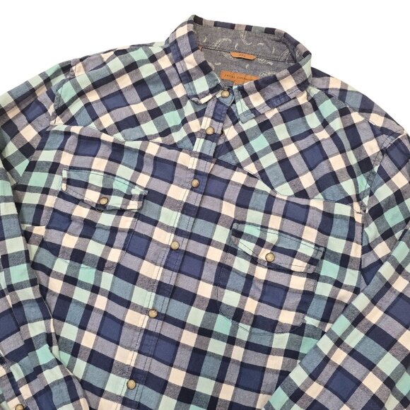 Jachs Girlfriend Bea womens XXL Plaid Button-Up Shirt Long Sleeve flannel fall - Picture 7 of 9